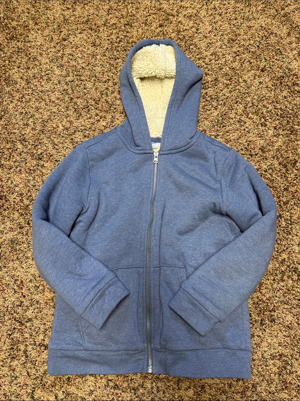 Old Navy Blue Sherpa-Lined Kids Zip Hoodie